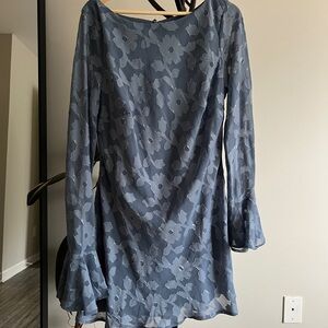 ASOS Blue Floral Long Sleeve Dress